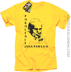 Pokolenie JANA PAWŁA II Zamyślenie -  Koszulka Męska - Zółty