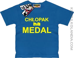 Chłopak na medal - koszulka dziecięca - niebieski