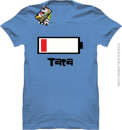 Tata Bateria do ładowania - Koszulka męska błękit 