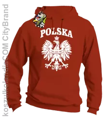 Polska - Bluza męska z kapturem pomarańcz 