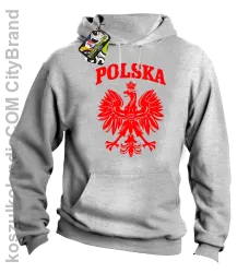 Polska - Bluza męska z kapturem melanż 