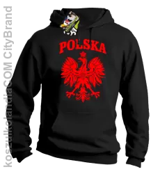 Polska - Bluza męska z kapturem czarna 