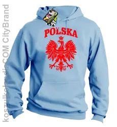 Polska - Bluza męska z kapturem błękit 