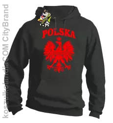 Polska - Bluza męska z kapturem szara 