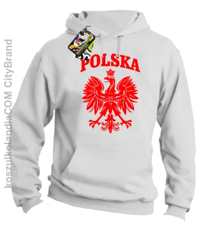 Polska - Bluza męska z kapturem biala 