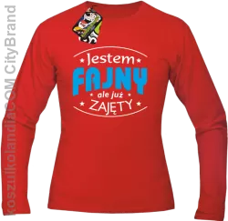 Jestem FAJNY ale już ZAJĘTY - Longsleeve Męski - Czerwony