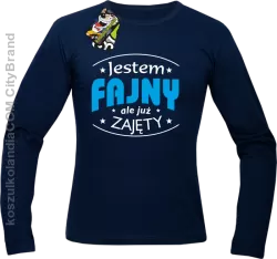 Jestem FAJNY ale już ZAJĘTY - Longsleeve Męski - Granatowy