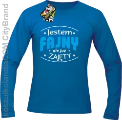 Jestem FAJNY ale już ZAJĘTY - Longsleeve Męski - Niebieski