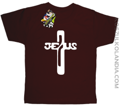 JEZUS w Krzyżu Symbol Vector - Koszulka Dziecięca - Brązowy