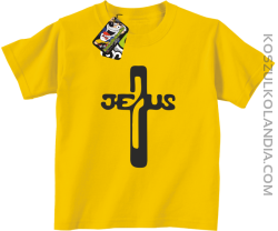 JEZUS w Krzyżu Symbol Vector - Koszulka Dziecięca - Żółty