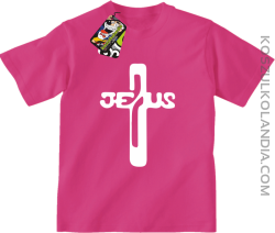 JEZUS w Krzyżu Symbol Vector - Koszulka Dziecięca - Fuksja Róż