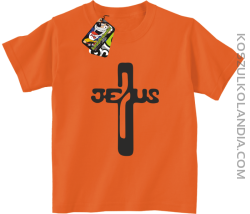 JEZUS w Krzyżu Symbol Vector - Koszulka Dziecięca - Pomarańczowy