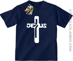 JEZUS w Krzyżu Symbol Vector - Koszulka Dziecięca - Granatowy