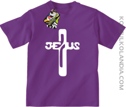 JEZUS w Krzyżu Symbol Vector - Koszulka Dziecięca - Fioletowy