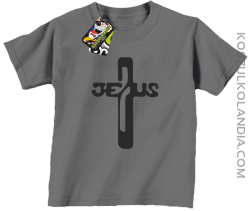 JEZUS w Krzyżu Symbol Vector - Koszulka Dziecięca - Szary