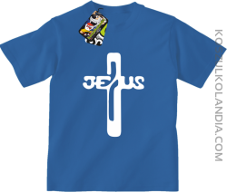 JEZUS w Krzyżu Symbol Vector - Koszulka Dziecięca - Niebieski