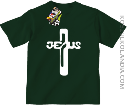 JEZUS w Krzyżu Symbol Vector - Koszulka Dziecięca - Zielony