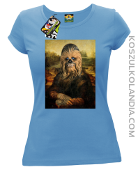 Mona Lisa Chewbacca CZUBAKA - Koszulka damska błękit 