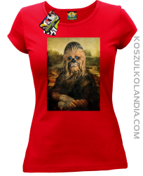 Mona Lisa Chewbacca CZUBAKA - Koszulka damska czerwona 