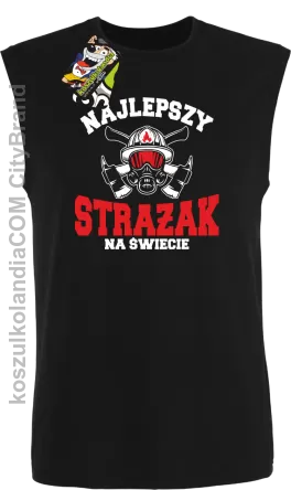 Najlepszy Strażak na świecie Fire Helmet - Bezrękawnik męski czarny 