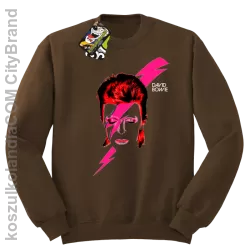 DAVID BOWIE thunder face - Bluza STANDARD męska - Brązowy