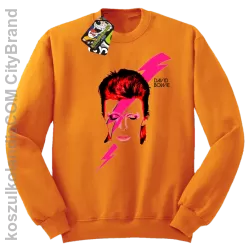 DAVID BOWIE thunder face - Bluza STANDARD męska - Pomarańczowy