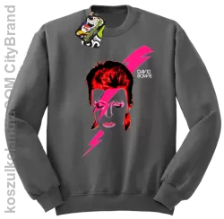 DAVID BOWIE thunder face - Bluza STANDARD męska - Szary