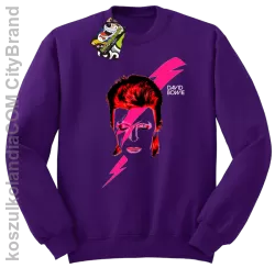 DAVID BOWIE thunder face - Bluza STANDARD męska - Fioletowy