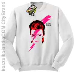 DAVID BOWIE thunder face - Bluza STANDARD męska - Biały