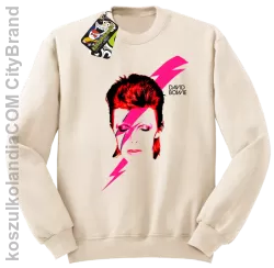 DAVID BOWIE thunder face - Bluza STANDARD męska - Beżowy