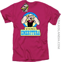 POPEY StrongMan W końcu emerytura - Koszulka męska fuchsia 