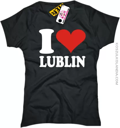 I LOVE LUBLIN - koszulka damska 1 koszulki z nadrukiem nadruk