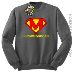 Zajefajny magister ala superman - bluza męska bez kaptura szara