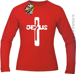 JEZUS w Krzyżu Symbol Vector - Longsleeve Męski - Czerwony