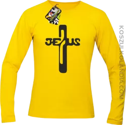 JEZUS w Krzyżu Symbol Vector - Longsleeve Męski - Żółty