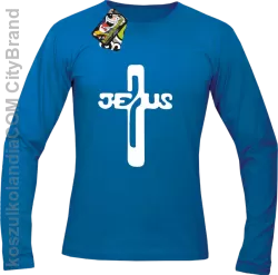 JEZUS w Krzyżu Symbol Vector - Longsleeve Męski - Niebieski