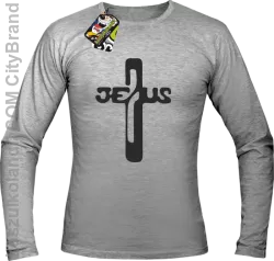 JEZUS w Krzyżu Symbol Vector - Longsleeve Męski - Melanż