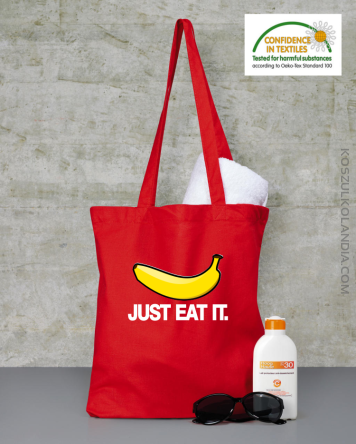 JUST EAT IT Banana - Torba EKO czerwona 