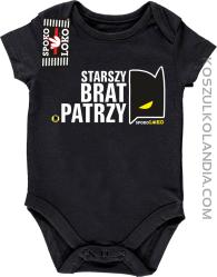 STARSZY BRAT PATRZY - Body dziecięce czarne 
