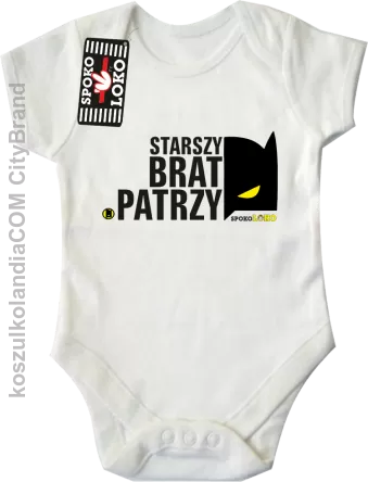 STARSZY BRAT PATRZY - Body dziecięce białe 
