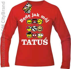 Będę jak mój tatuś-Longsleeve męski czerwony