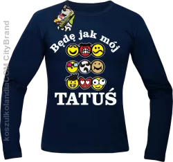 Będę jak mój tatuś-Longsleeve męski granatowy