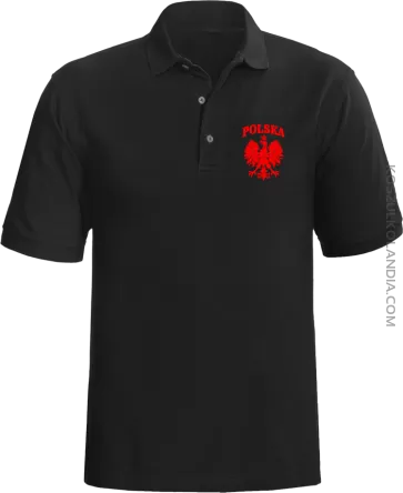Polska - Koszulka męska Polo czarna 