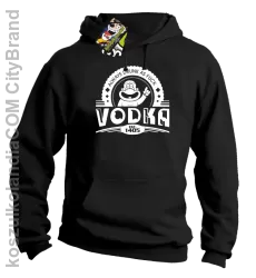 Always Drunk As Fuck VODKA Est 1405 - Bluza męska z kapturem czarna 