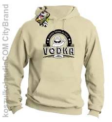 Always Drunk As Fuck VODKA Est 1405 - Bluza męska z kapturem beżowa 