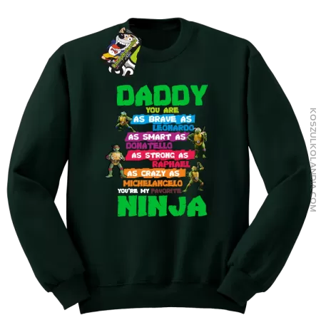 Daddy you are as brave as Leonardo Ninja Turtles - Bluza męska standard bez kaptura 
