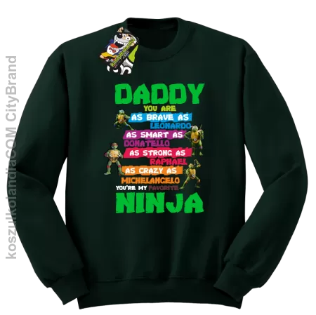 Daddy you are as brave as Leonardo Ninja Turtles - Bluza męska standard bez kaptura 