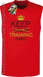 Keep Calm and TRAINING HARD - Bezrękawnik męski  czerwony 