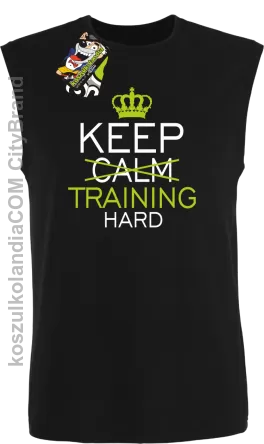 Keep Calm and TRAINING HARD - Bezrękawnik męski czarny 
