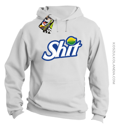 SHIT Parody FanStyle-Bluza męska z kapturem biała 